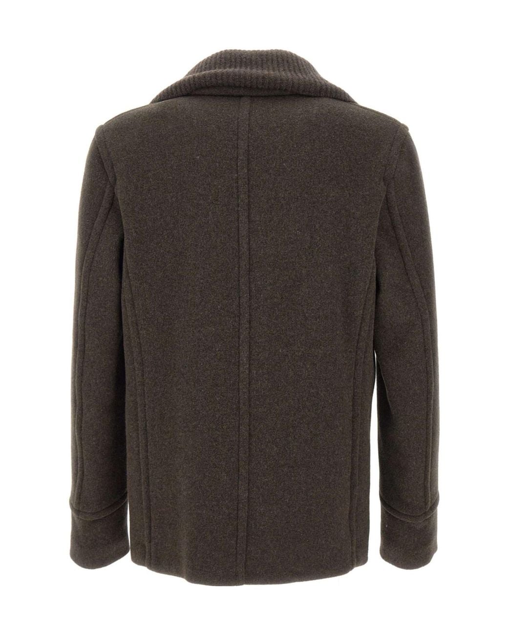 Paul & Shark Multicolor Ribbed-Collar Peacoat for men