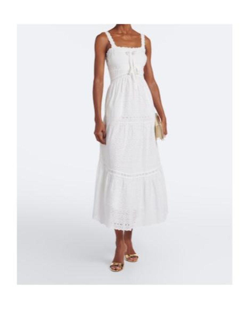 Ulla Johnson White Constance Broderie Anglaise Midi Dress