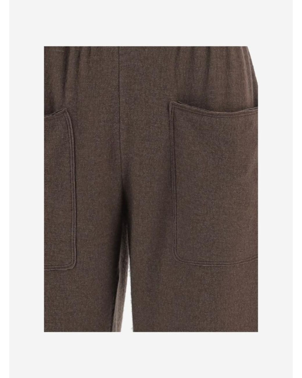 Giorgio Armani Brown Patch Pocket Wide-Leg Pants