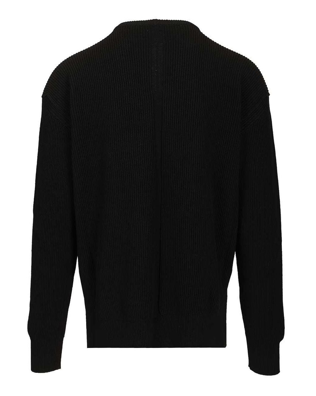 Rick Owens Black Jumbo Ribbed Knitted Sweater for men