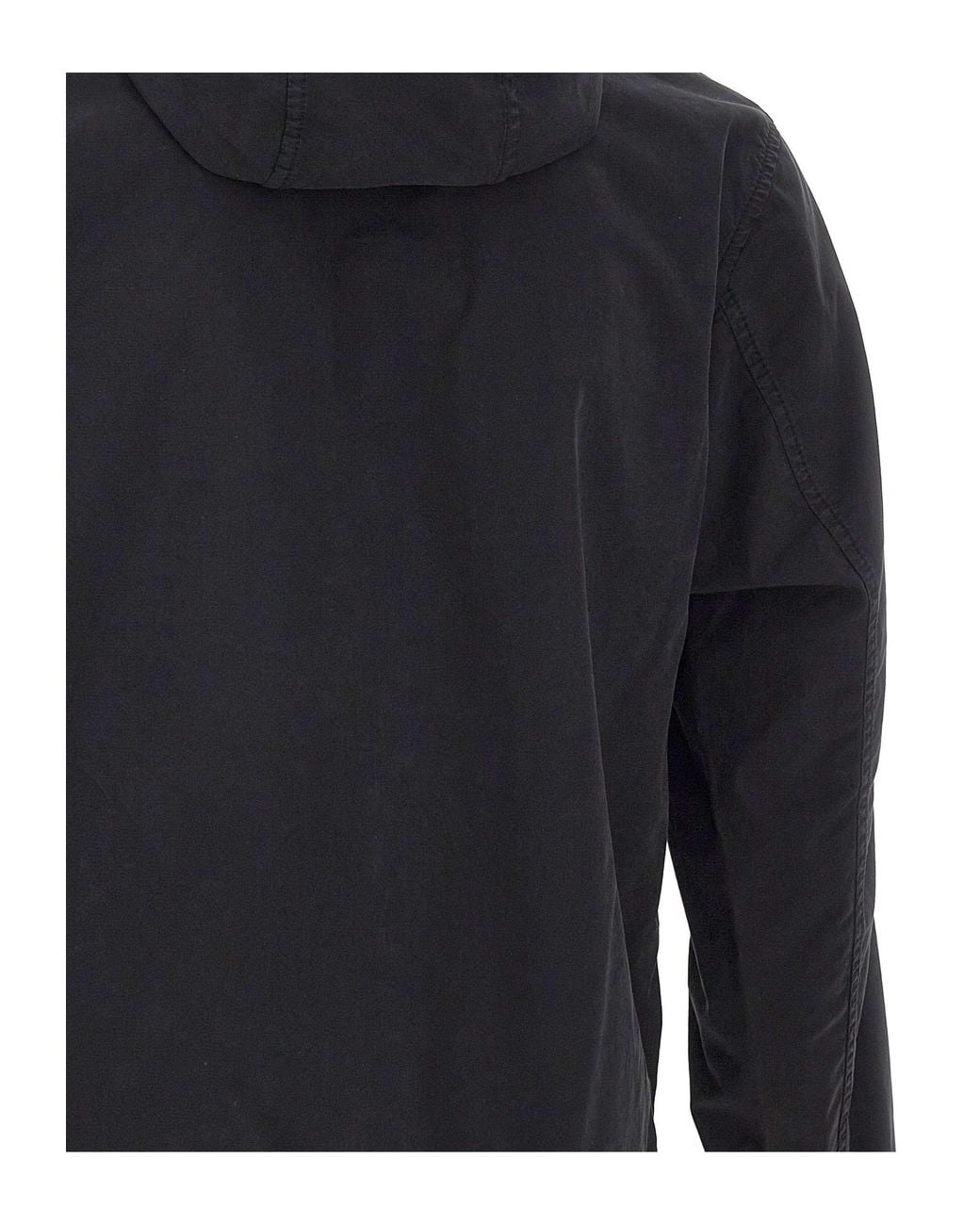 Stone Island Black Zip-Up Hooded Jacket for men