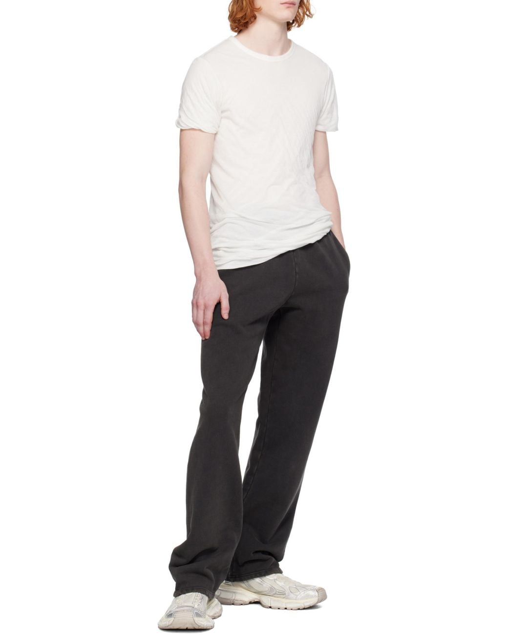 Entire studios Black Straight-Leg Elasticated Waistband Track Trousers for men