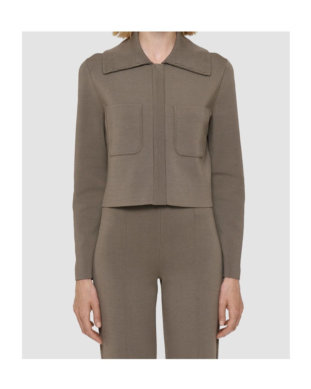 Joseph Gray Milano Cropped Stretch-Knit Jacket