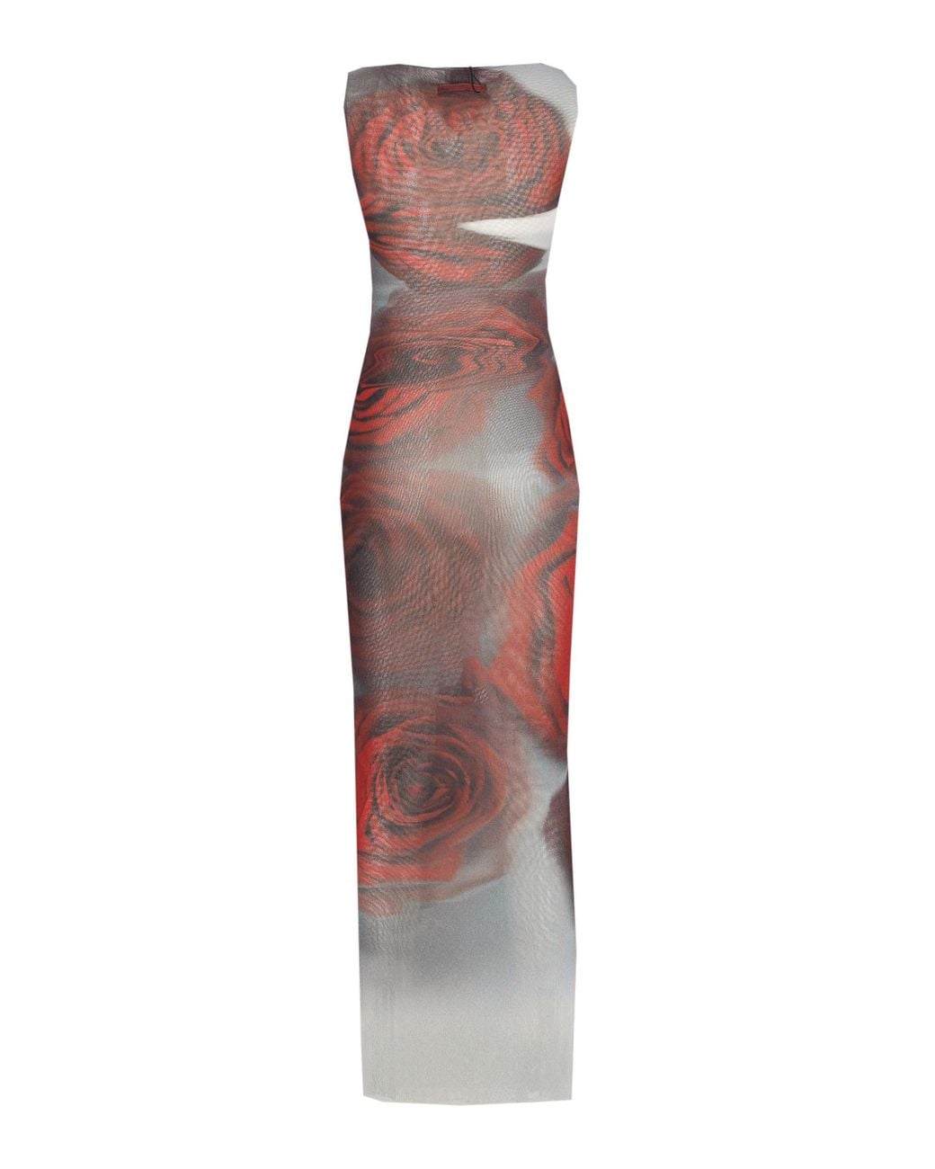 Jean Paul Gaultier Multicolor Blurry Roses Print Dress