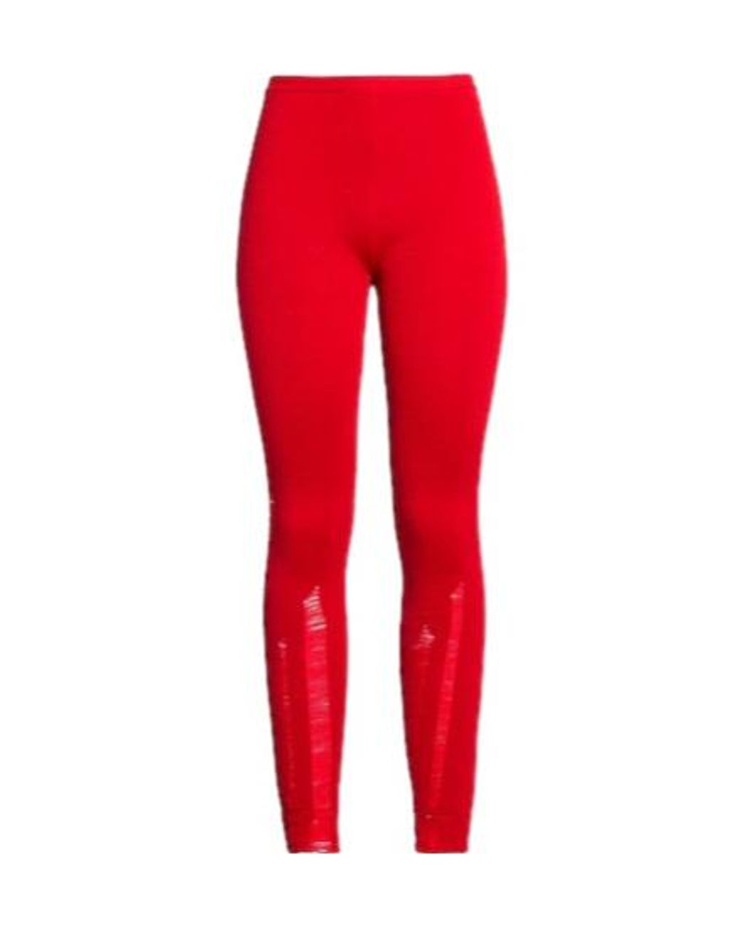 MM6 by Maison Margiela Red Solid Color Knit Leggings