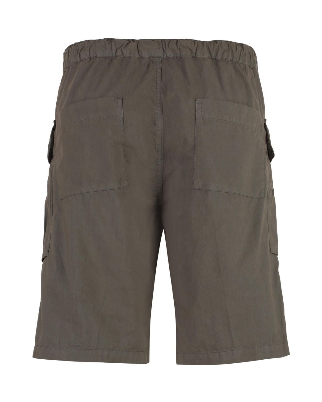 Aspesi Gray Mid-Rise Straight-Leg Cargo Shorts for men