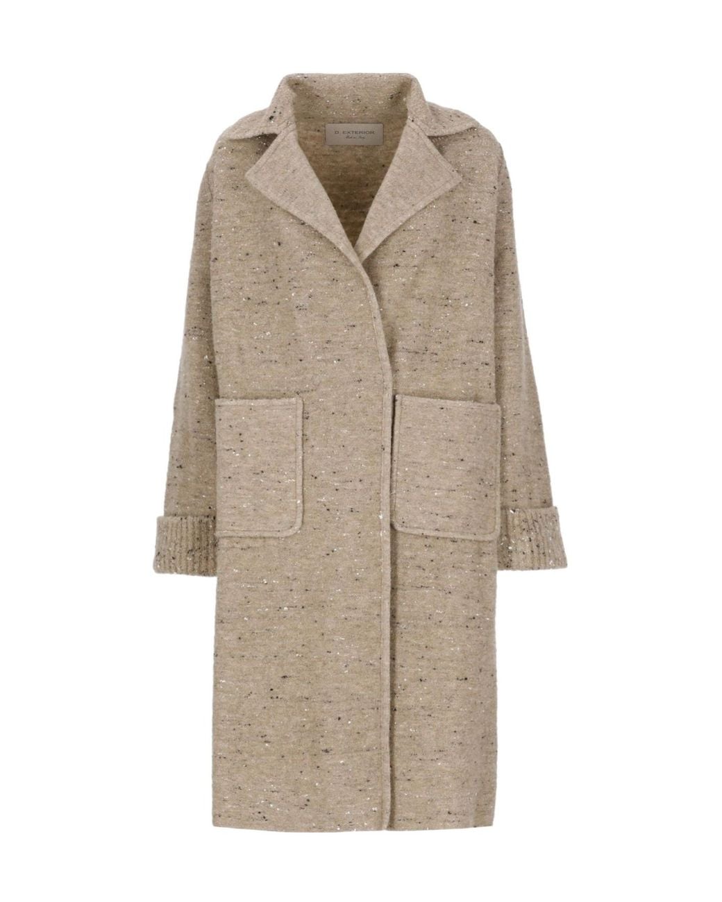 D.exterior Natural Sequined Long Coat