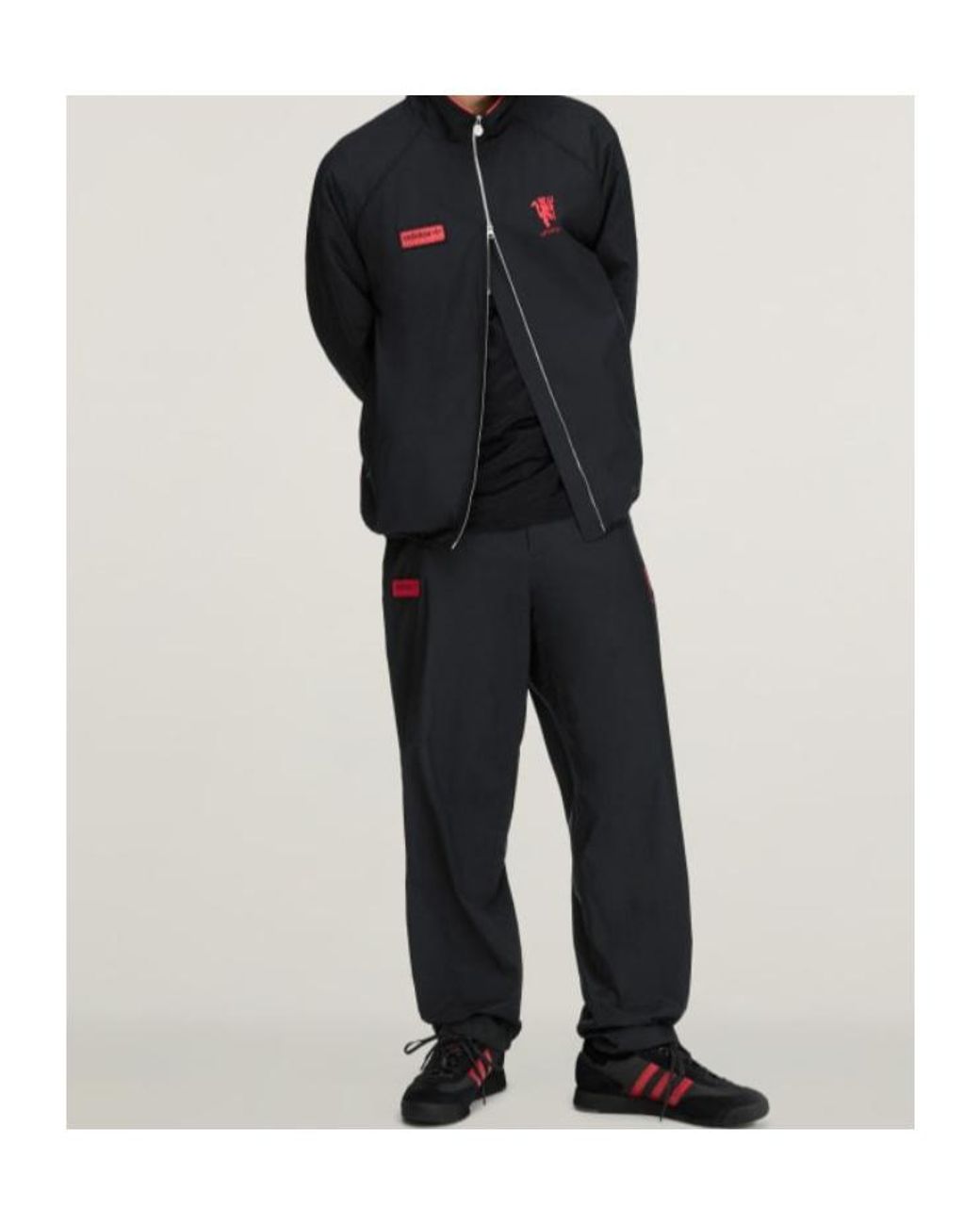 Adidas Originals Black Manchester United Spzl F.C. Track Top for men