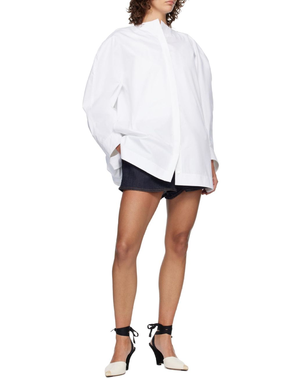Jacquemus Blue Pleated Denim Shorts