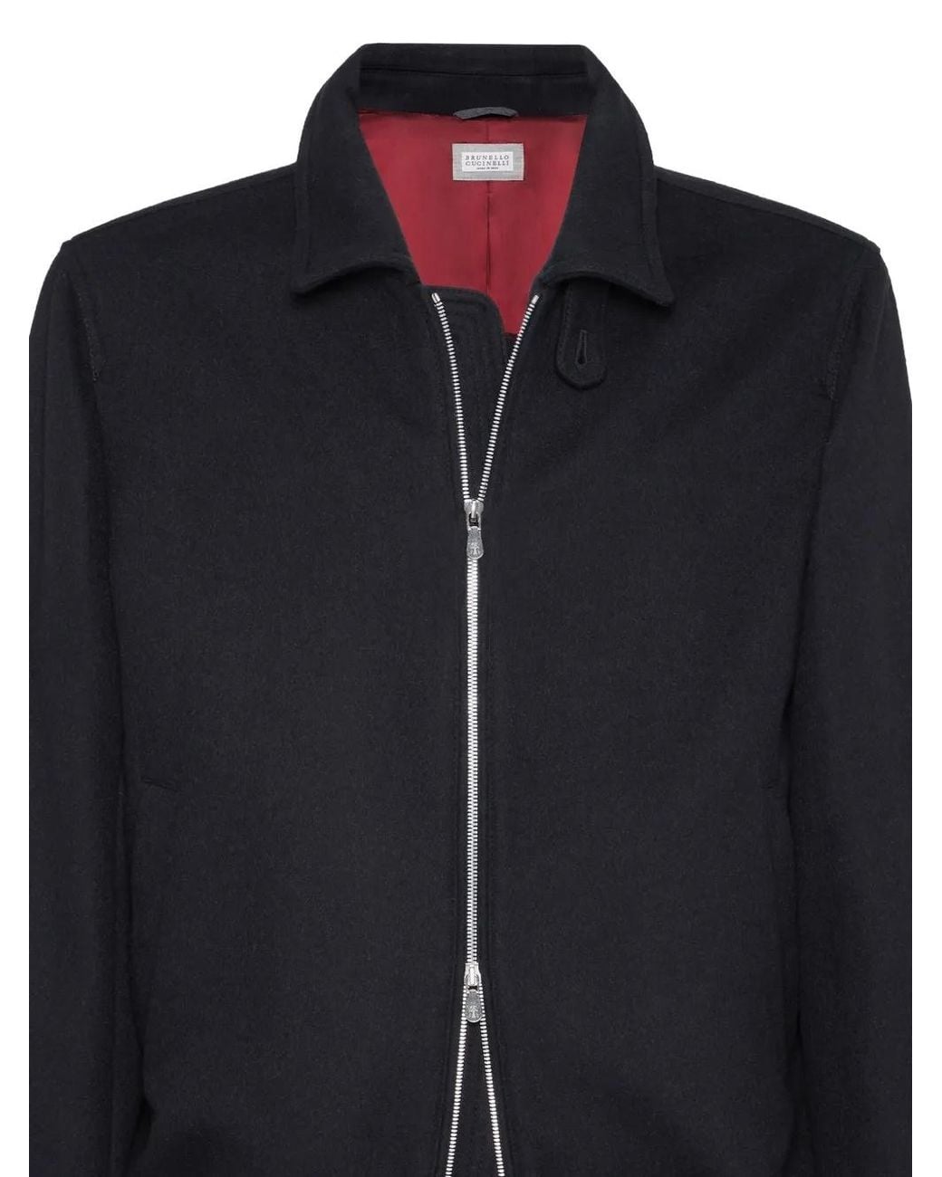 Brunello Cucinelli Black Wool Bomber for men