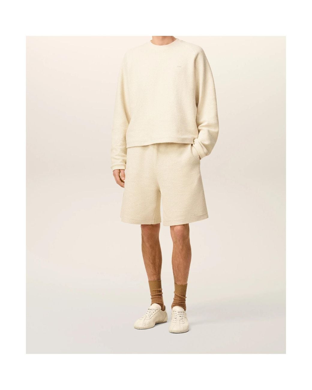 AMI Natural Curly Logo Detailed Bermuda Shorts for men