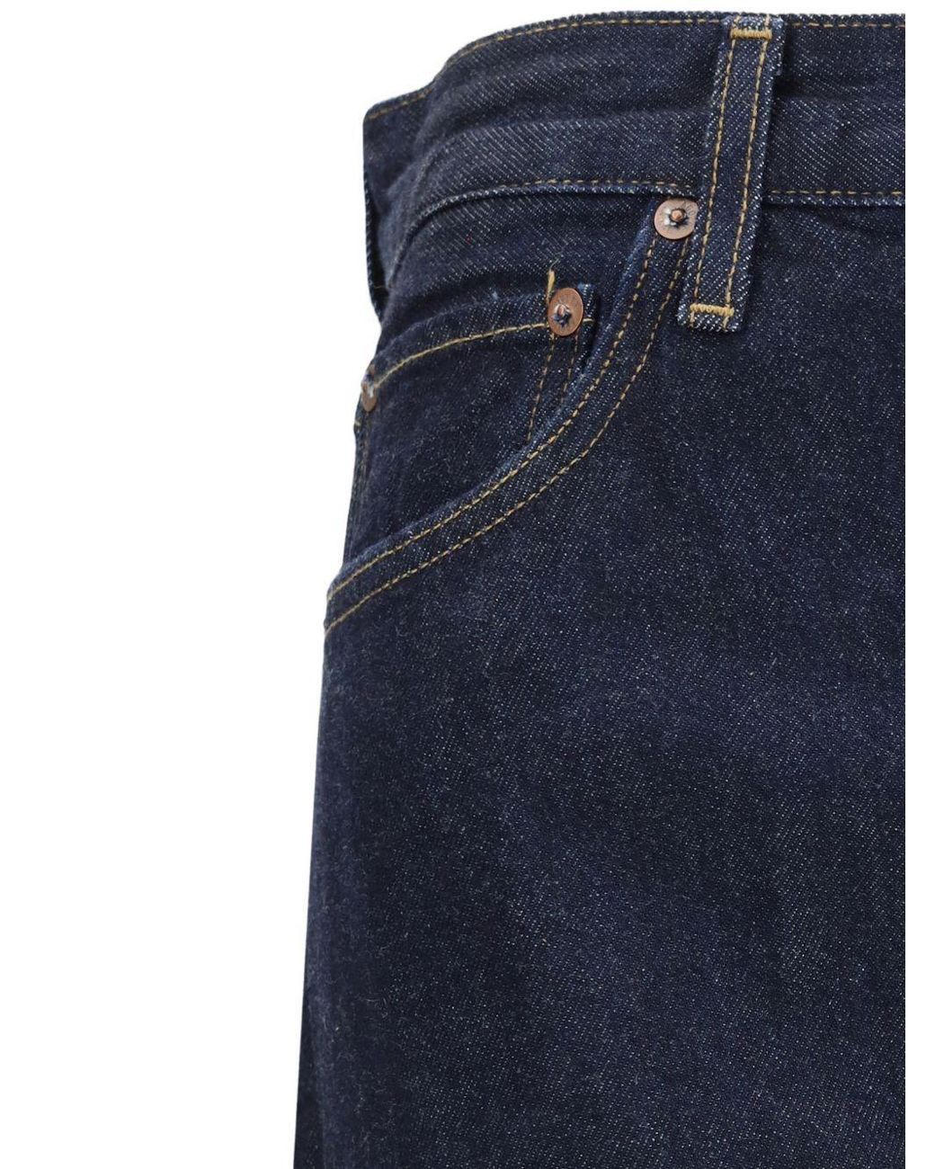 Agolde Blue Luna High Rise Pieced Taper Jeans