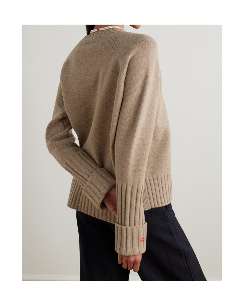 Tory Burch Natural Crewneck Knitted Jumper