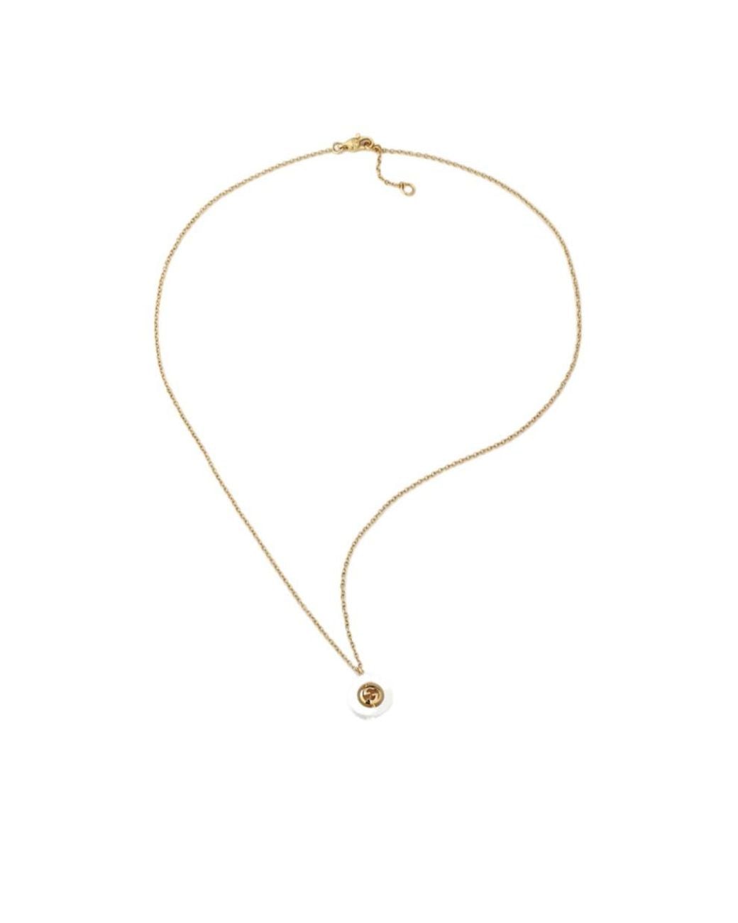 Gucci White Interlocking Pendant Necklace