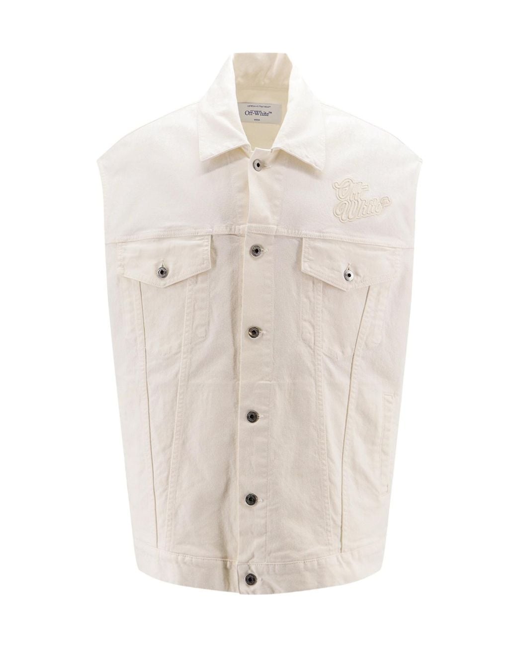 Off-White c/o Virgil Abloh White Logo Embroidered Buttoned Gilet for men