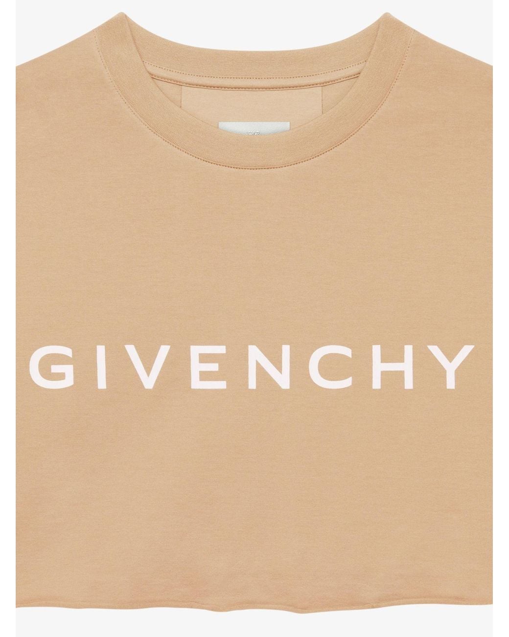 Givenchy Natural Logo Printed Cropped T-Shirt