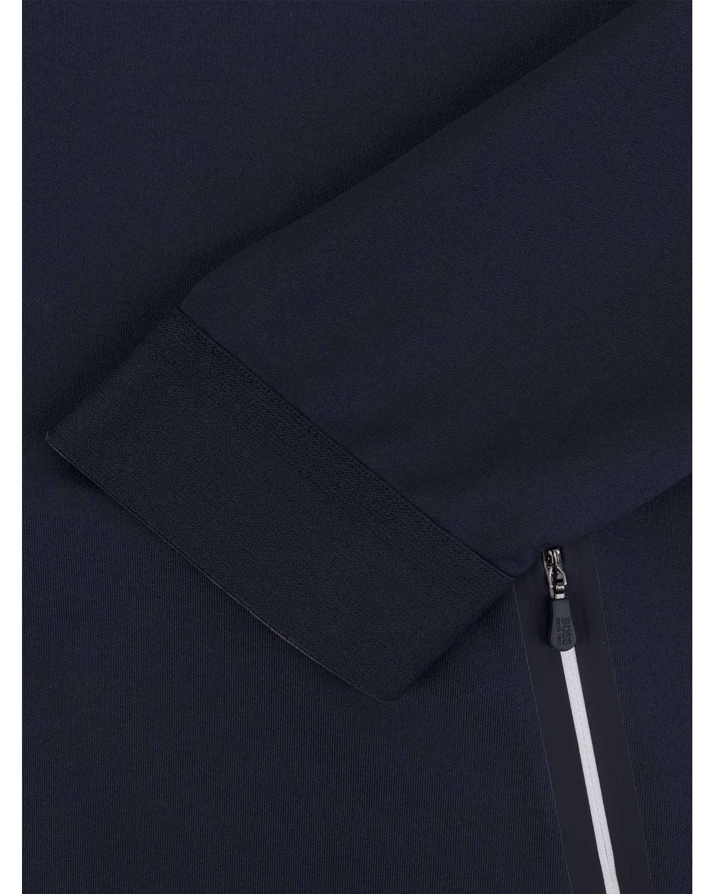 Boss Blue Logo Hooded Sweater for men