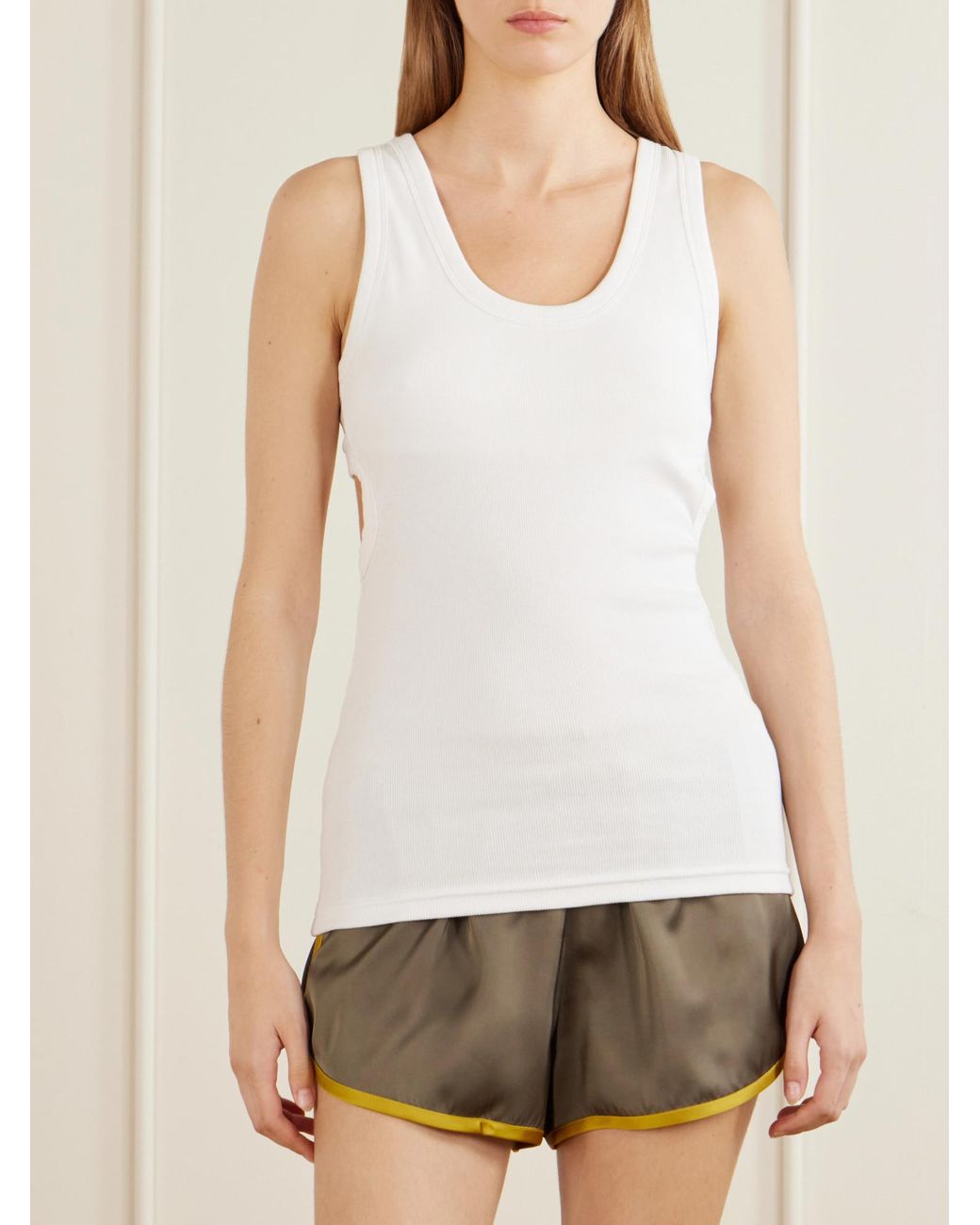 Tibi White Casual Tank Top