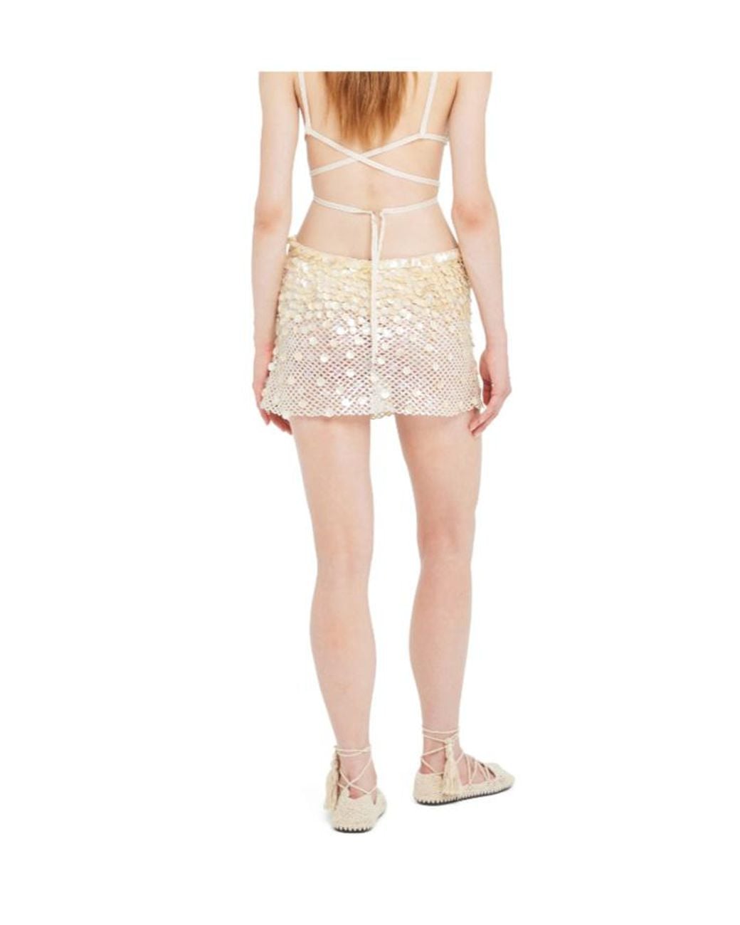 Alanui Natural Light Between Palms Mini Skirt