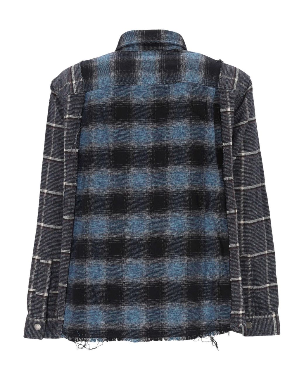 Haikure Black Checked Frayed Button-Up Shirt for men