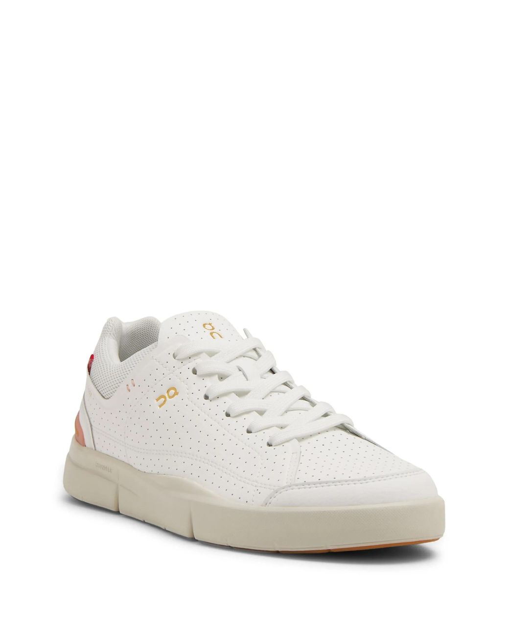 On Shoes White Logo-Print Perforated Low-Top Sneakers