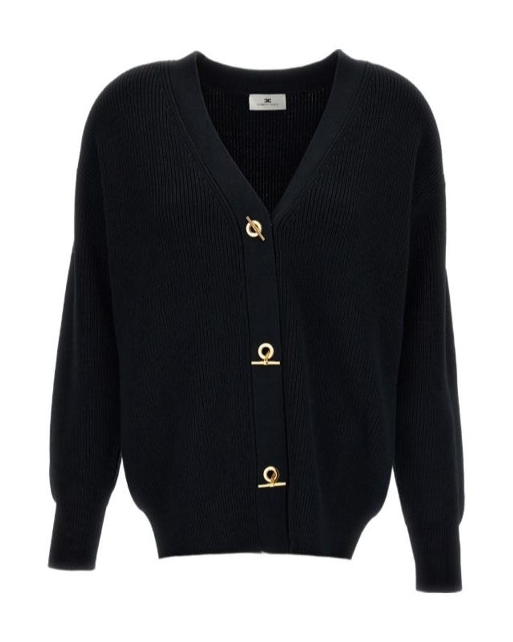 Elisabetta Franchi Blue V-Neck Knitted Cardigan