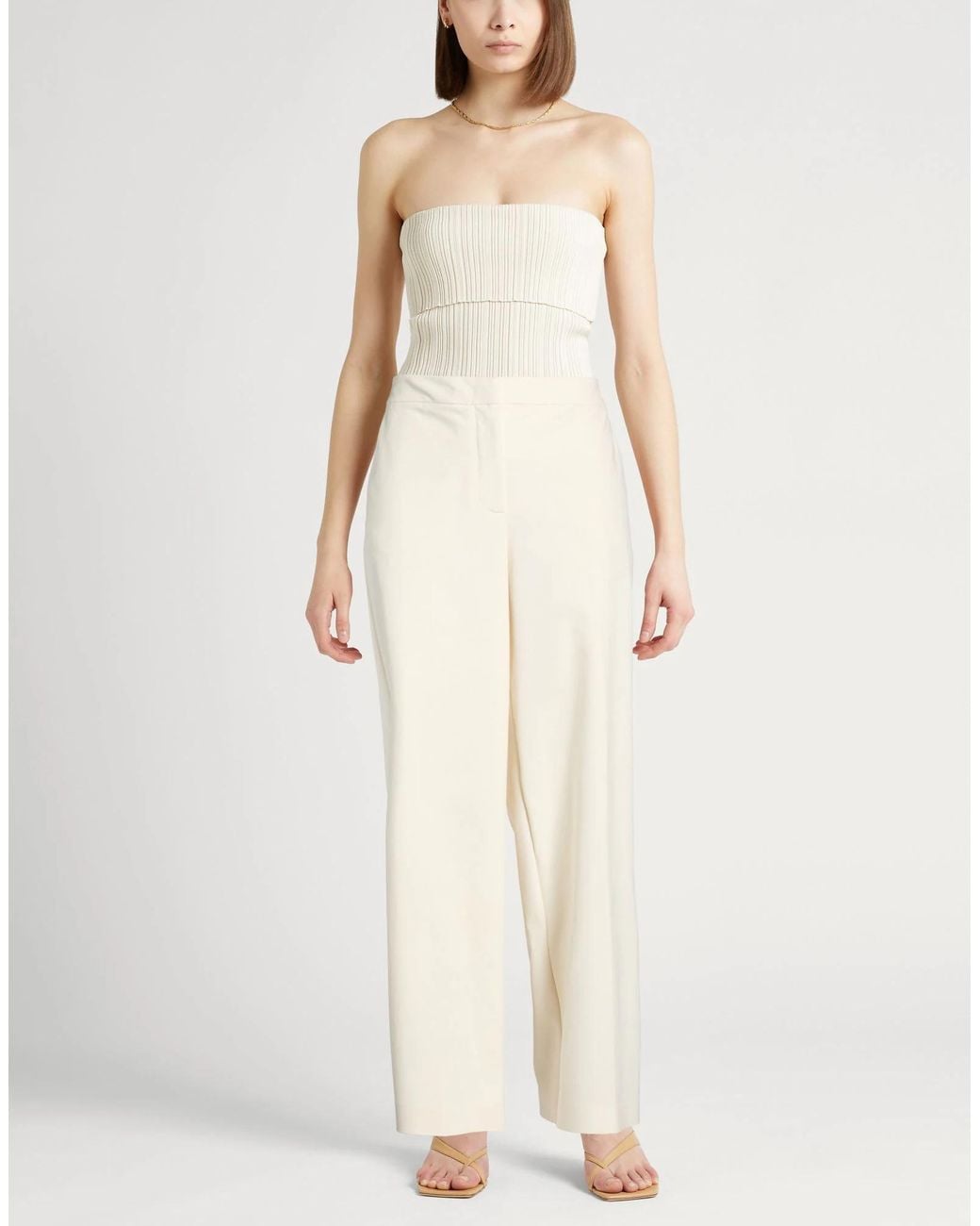 Max Mara White Wide-Leg Trousers