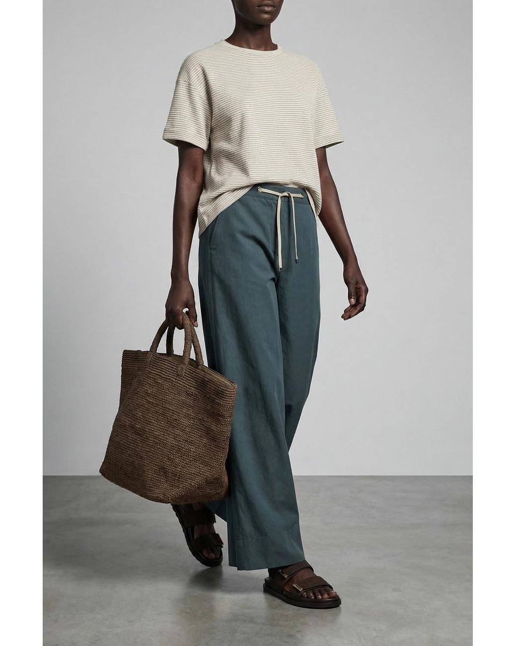 Max Mara Green 'S Gufo Drawstring Wide-Leg Pants