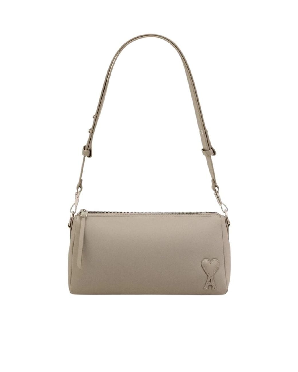 AMI White Padded Leather Marcel Shoulder Bag for men