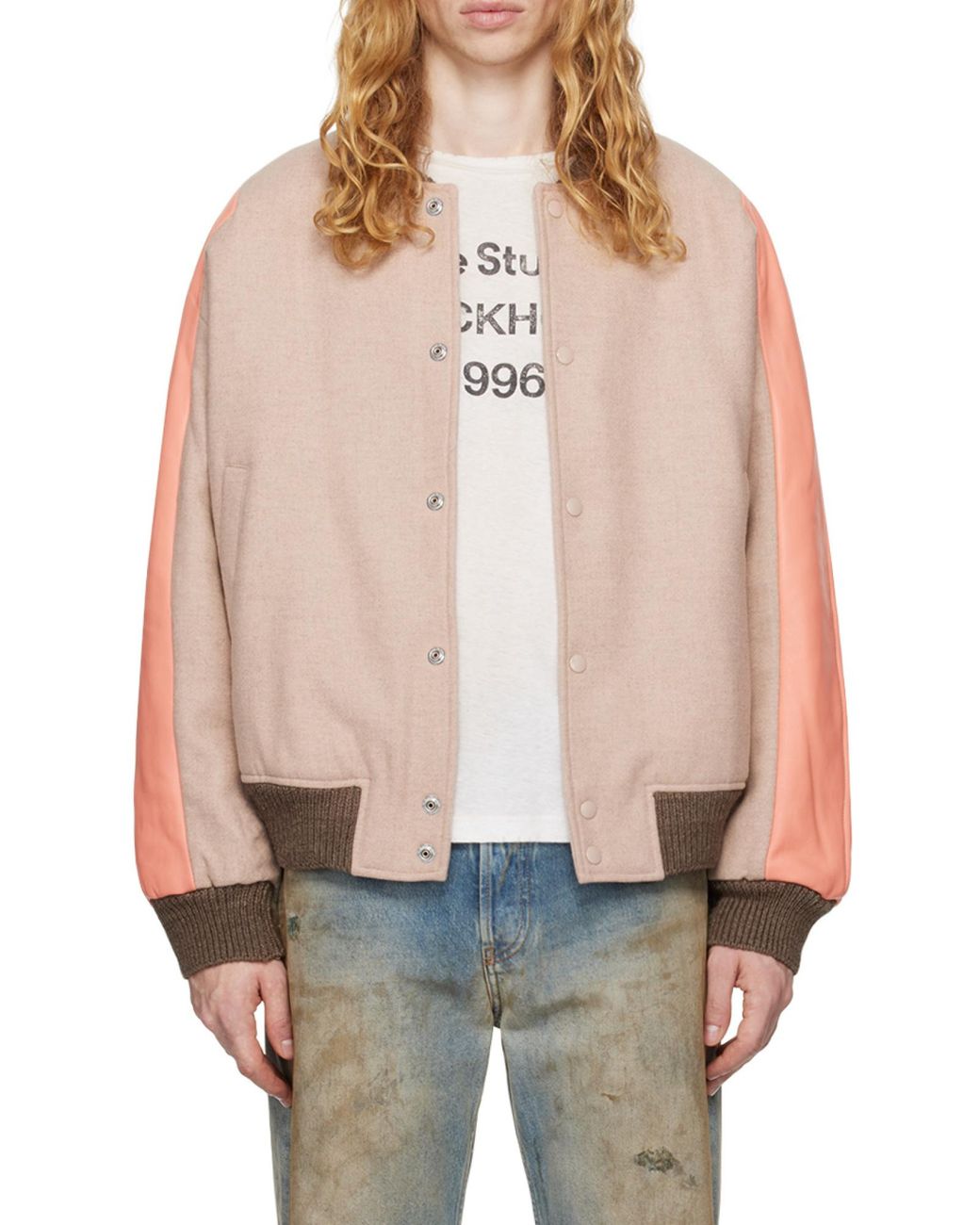 Acne Natural Wool-Blend Bomber Jacket for men