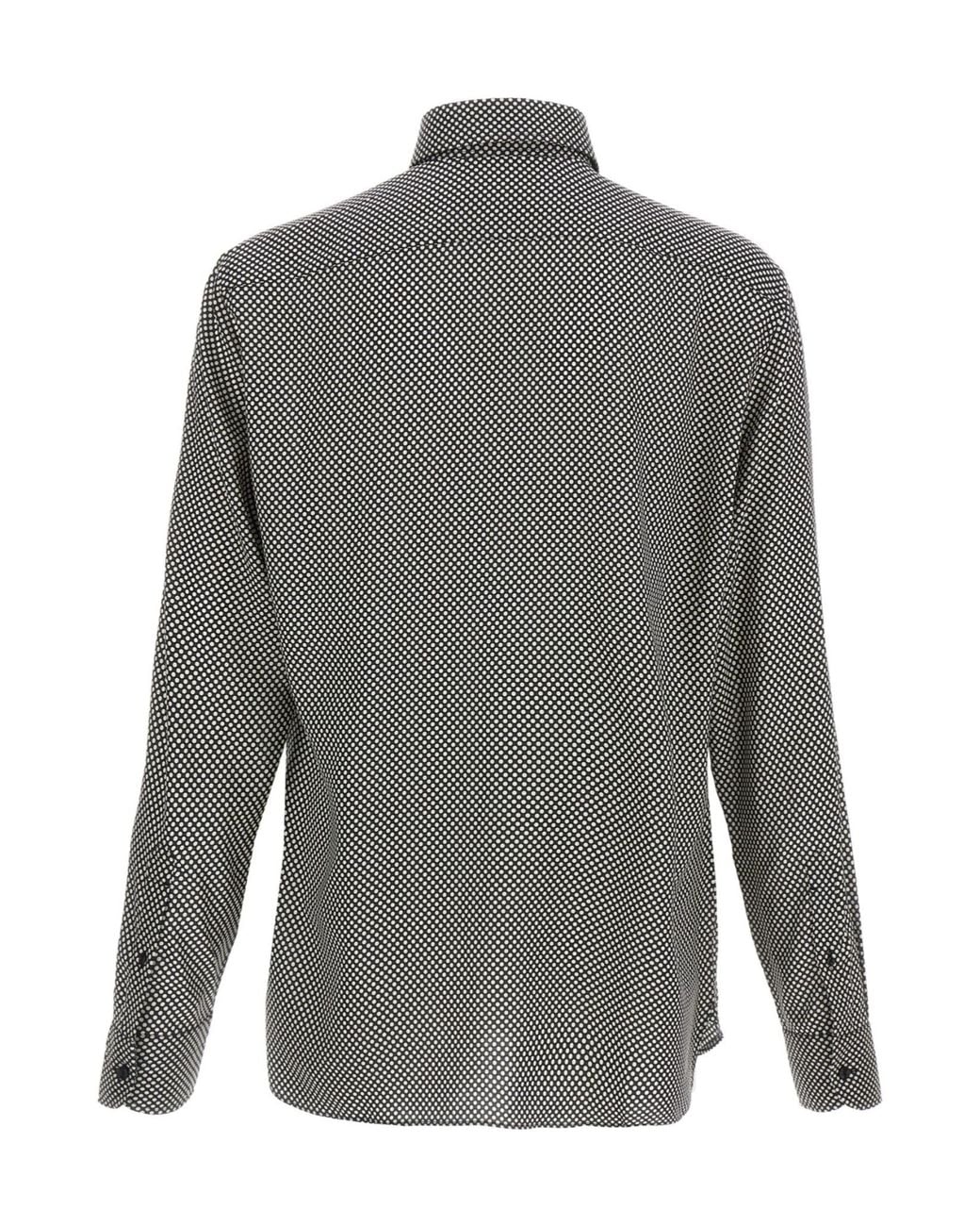 Tom Ford Gray Polka Dot Printed Shirt for men