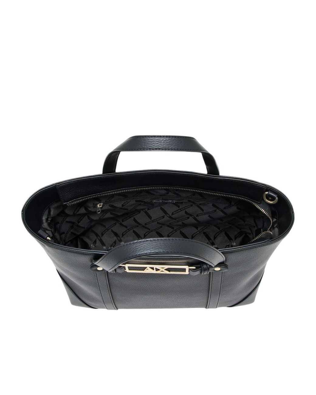 ARMANI EXCHANGE Black Logo-Detail Tote Bag