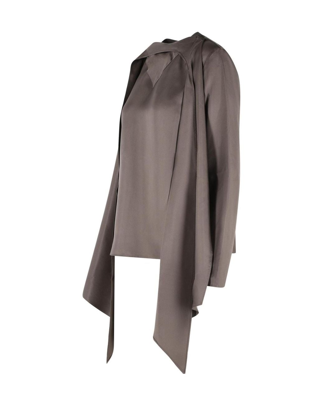 Loulou de Saison Brown Gala Draped-Scarf Top