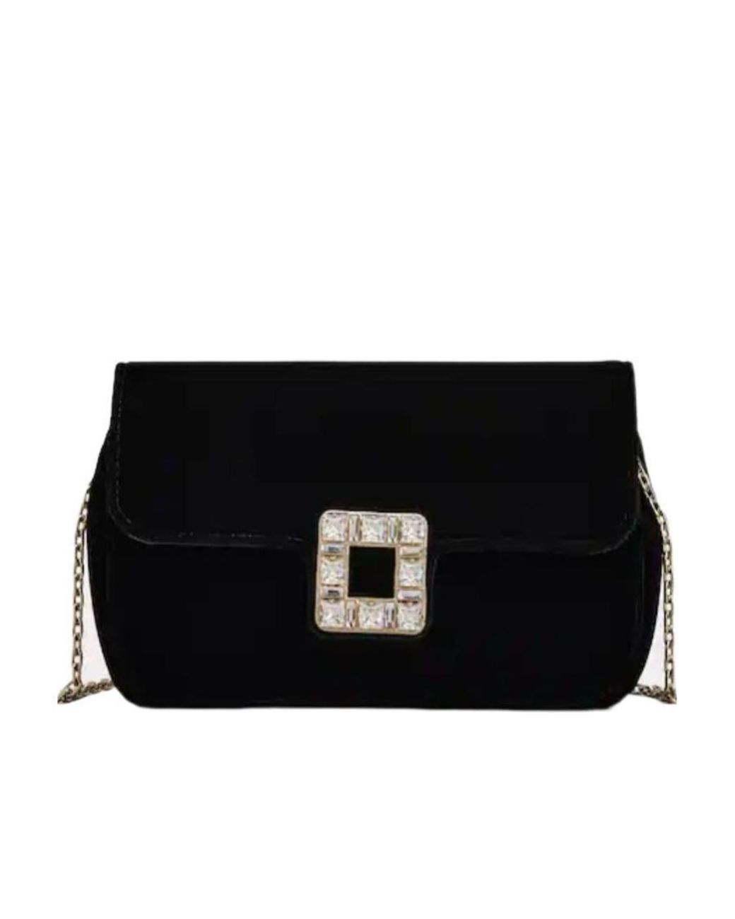 Roger Vivier Black Jeu De Fille Buckle Clutch Bag