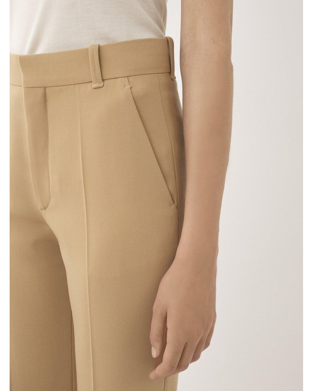 Chloé Natural Chloé Cropped Bootcut Pants