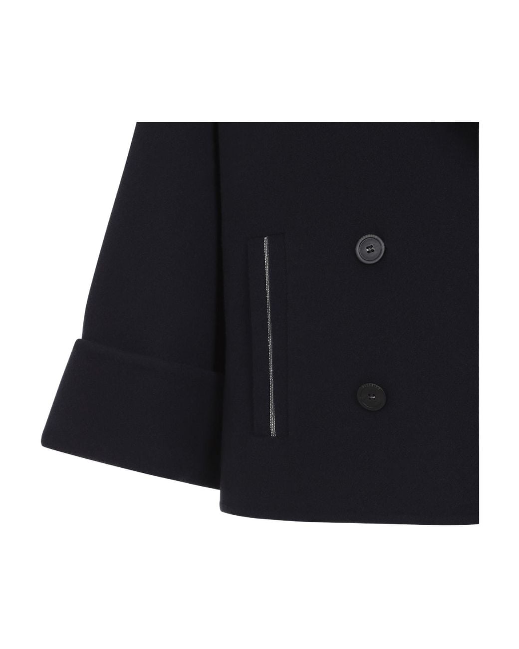 Peserico Blue Cropped Double-Breasted Coat