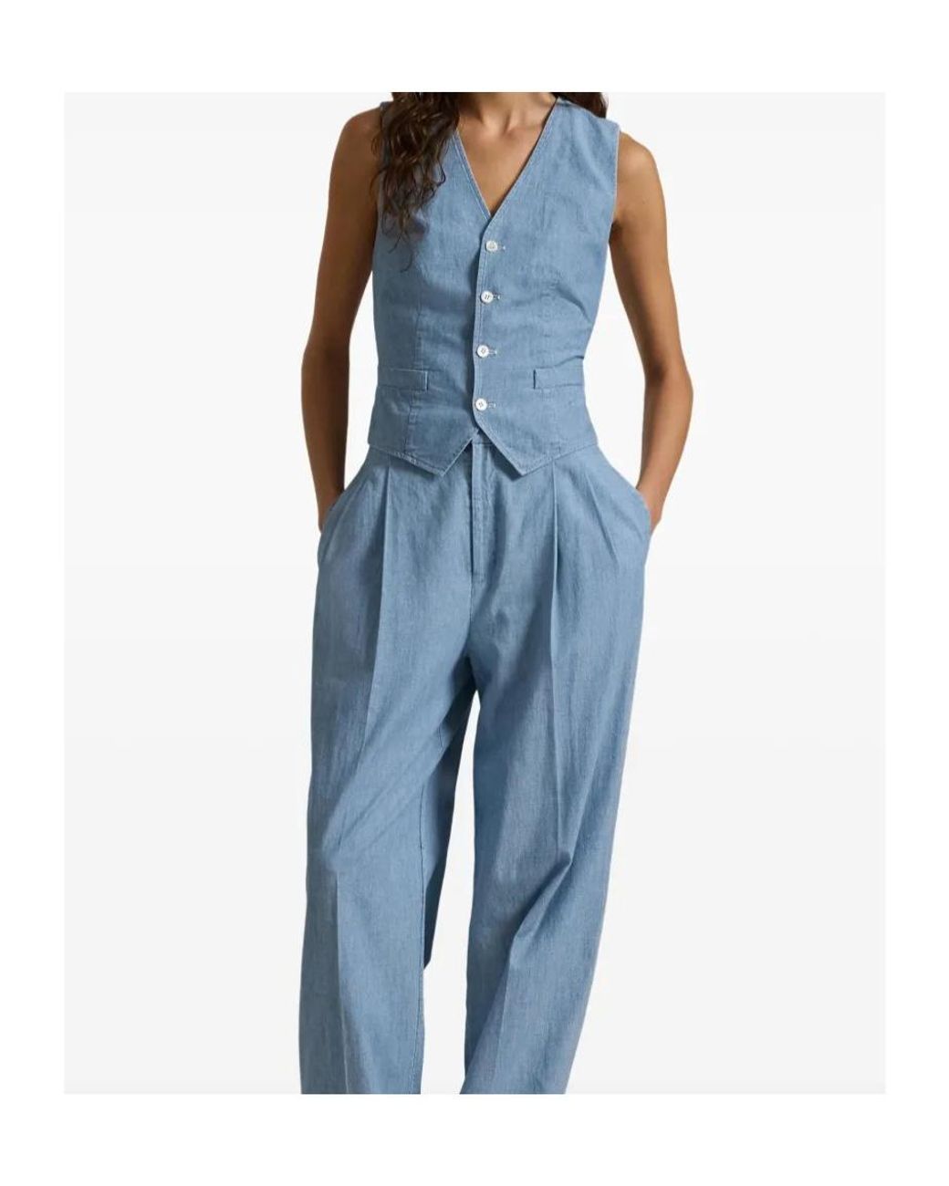 Polo Ralph Lauren Blue Sleeveless Buttoned Waistcoat
