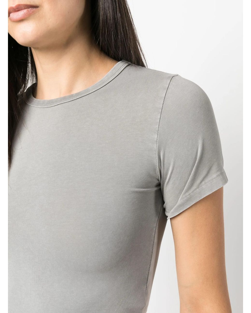 Entire studios Gray Short Sleeved Crewneck Cropped T-Shirt