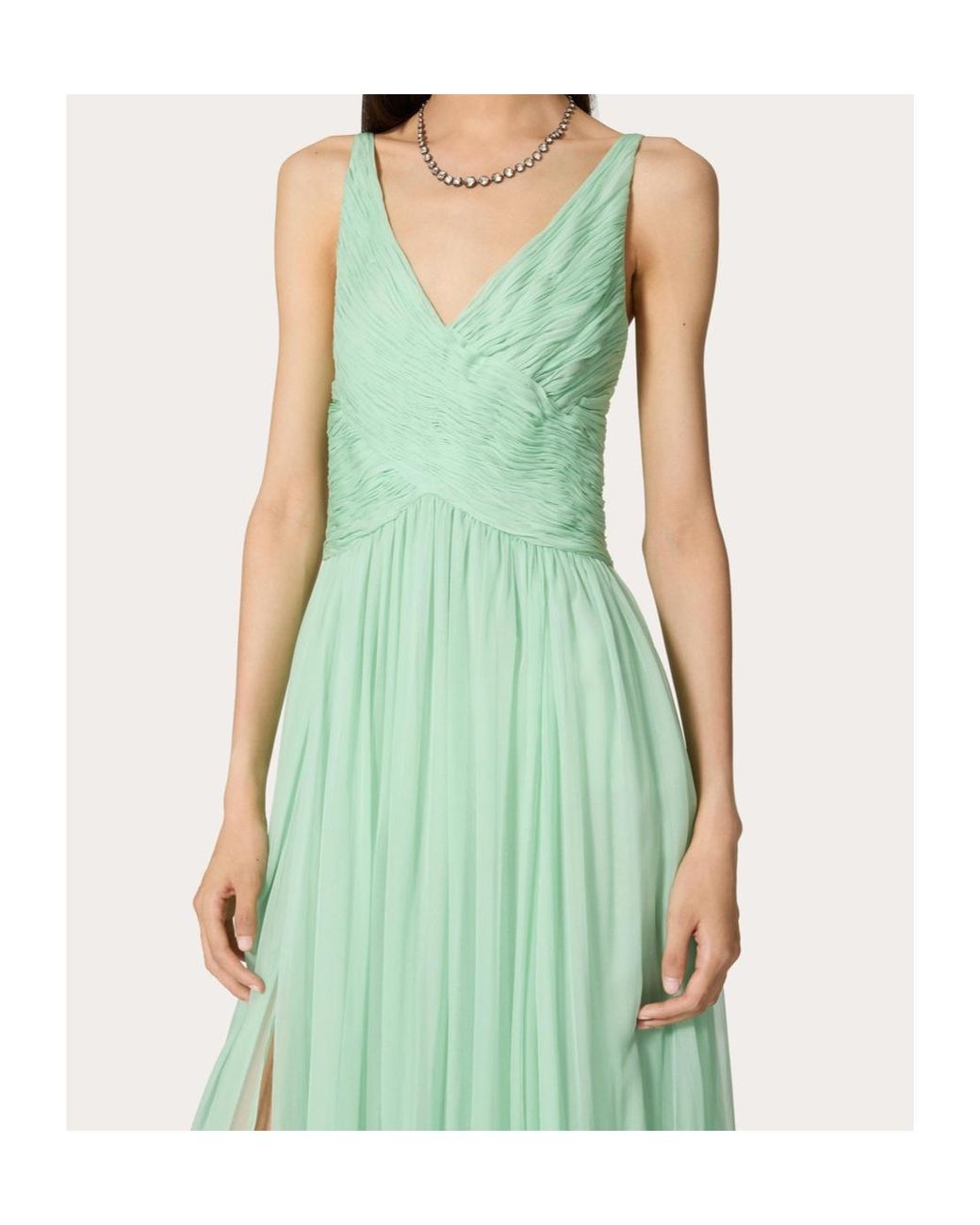 Valentino Green Sleeveless Evening Dress
