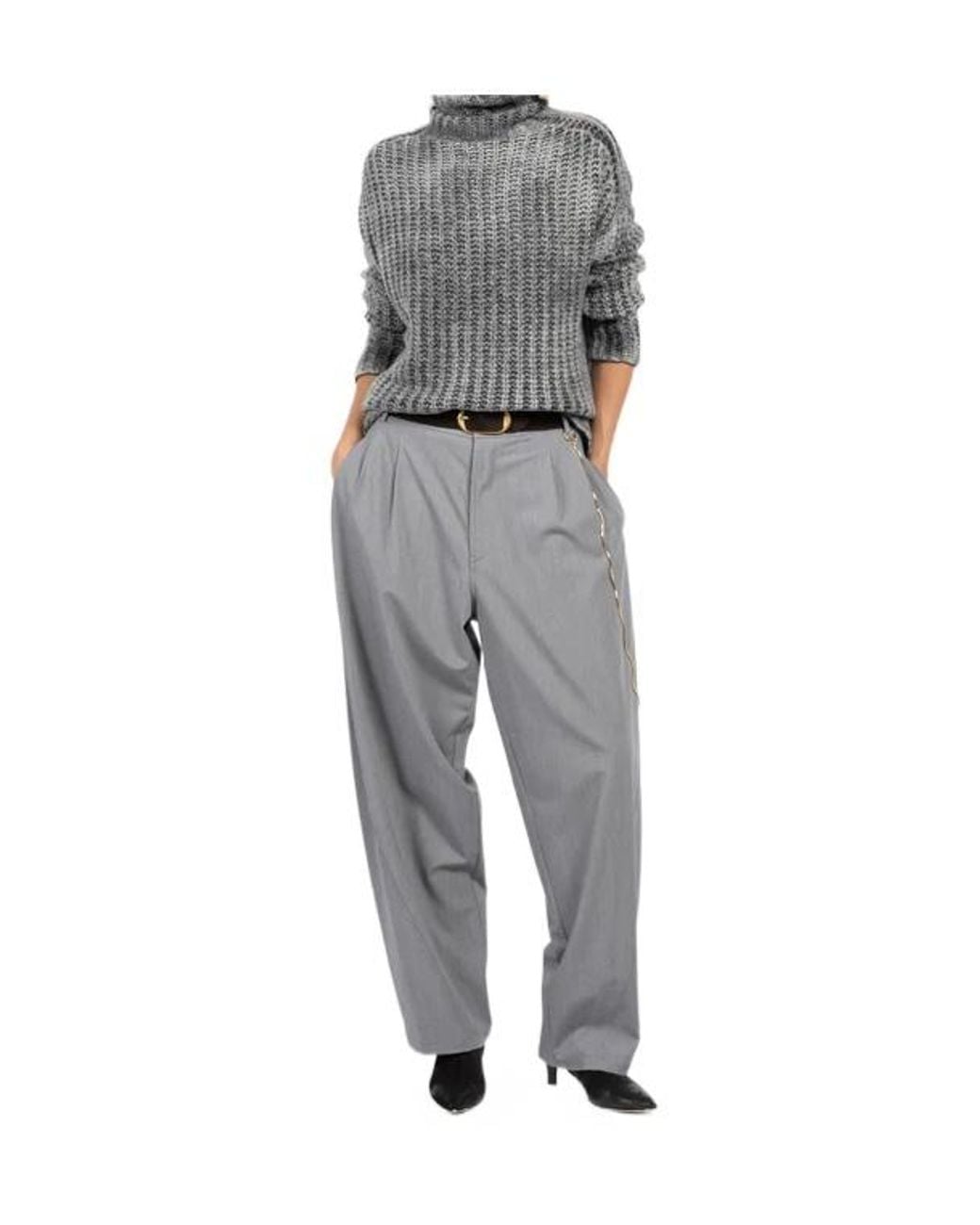 DARKPARK Gray Phebe Chain-Detail Pants