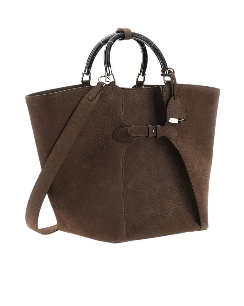 Ralph Lauren Brown Ralph Pebbled Leather Tote Bag