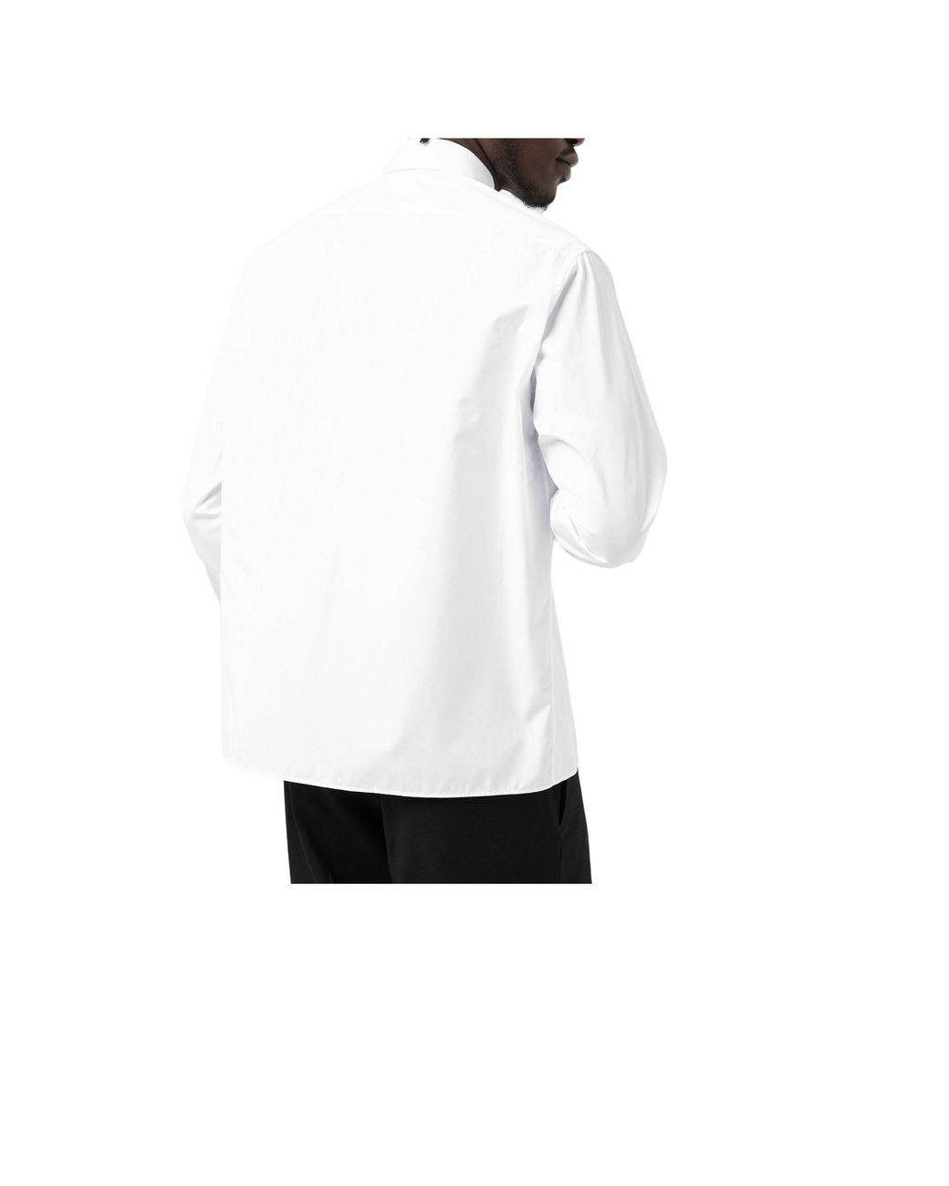 Fendi White Logo Long-Sleeve Plain Shirt for men