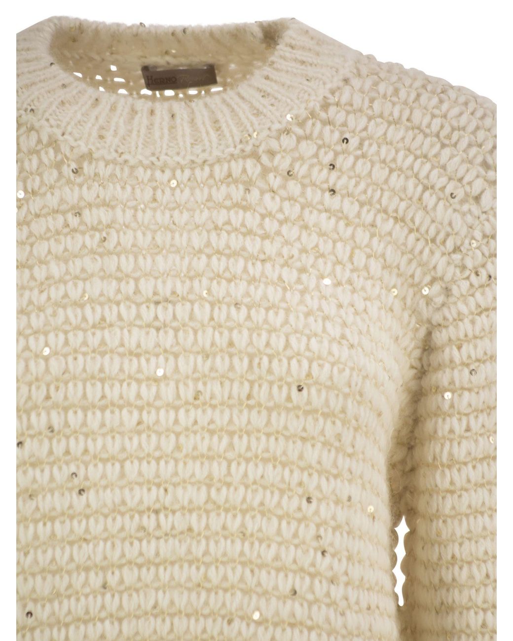 Herno White Resort Textured Knitted Jumper