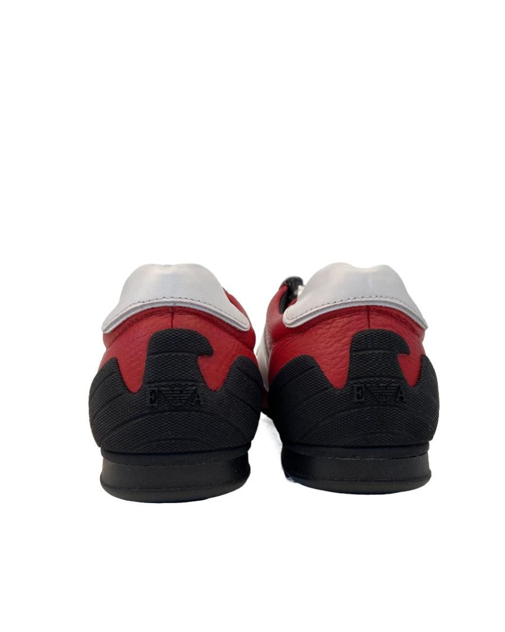 Emporio Armani Red Logo-Detail Casual Sneakers for men