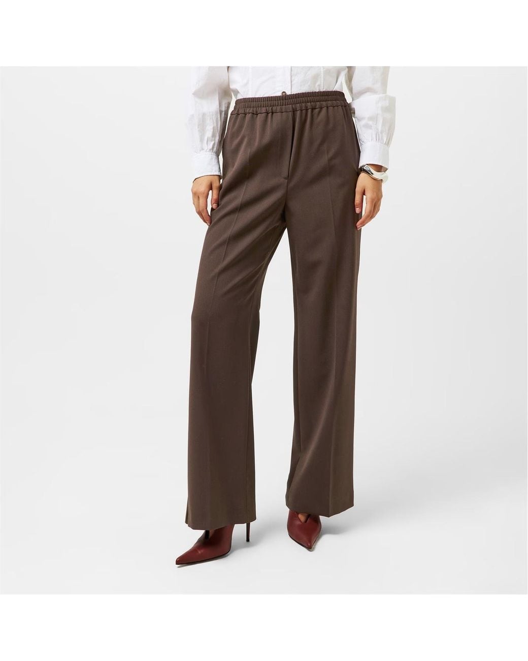 Weekend by Maxmara Brown Petra Wide Leg Trousers