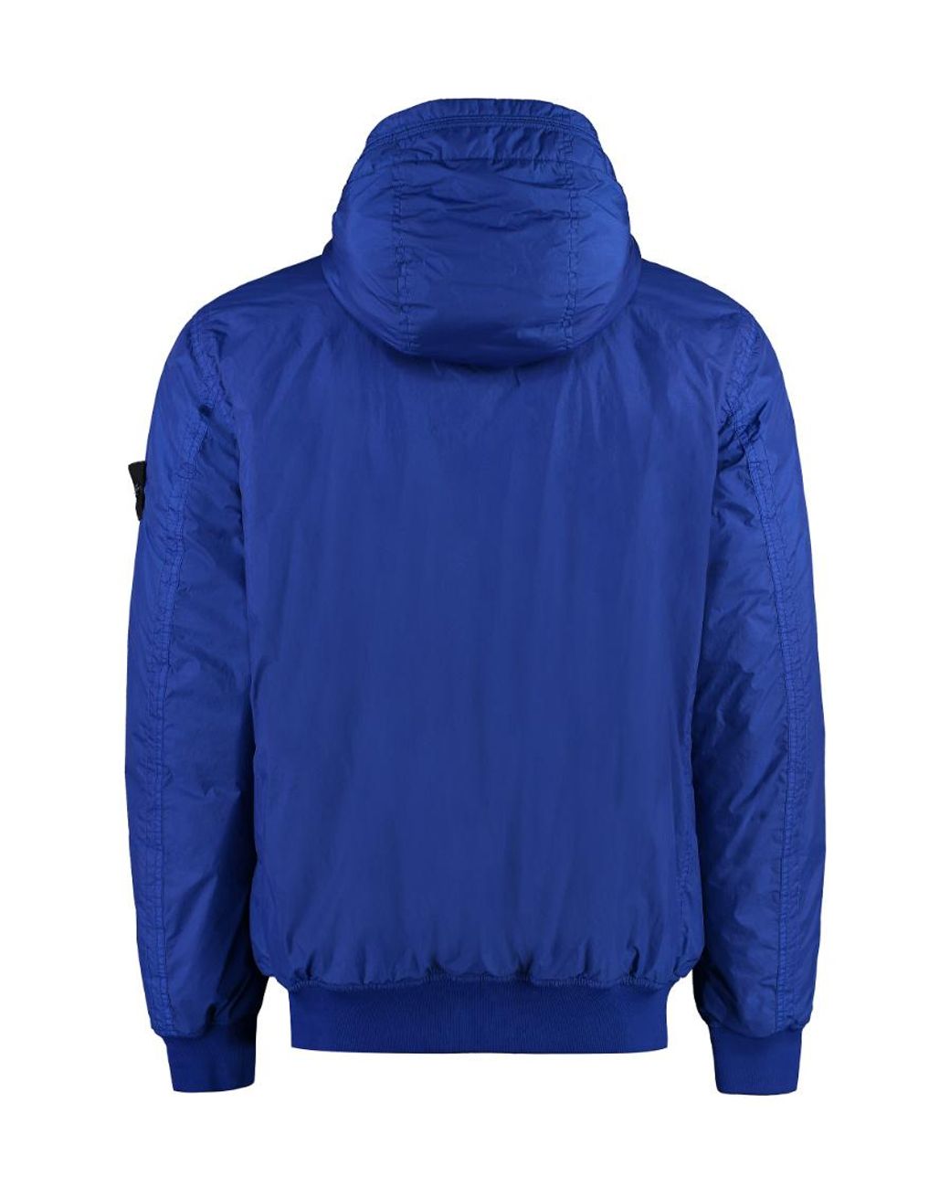 Stone Island Blue Compass-Patch Zip-Up Bomber Jacket for men