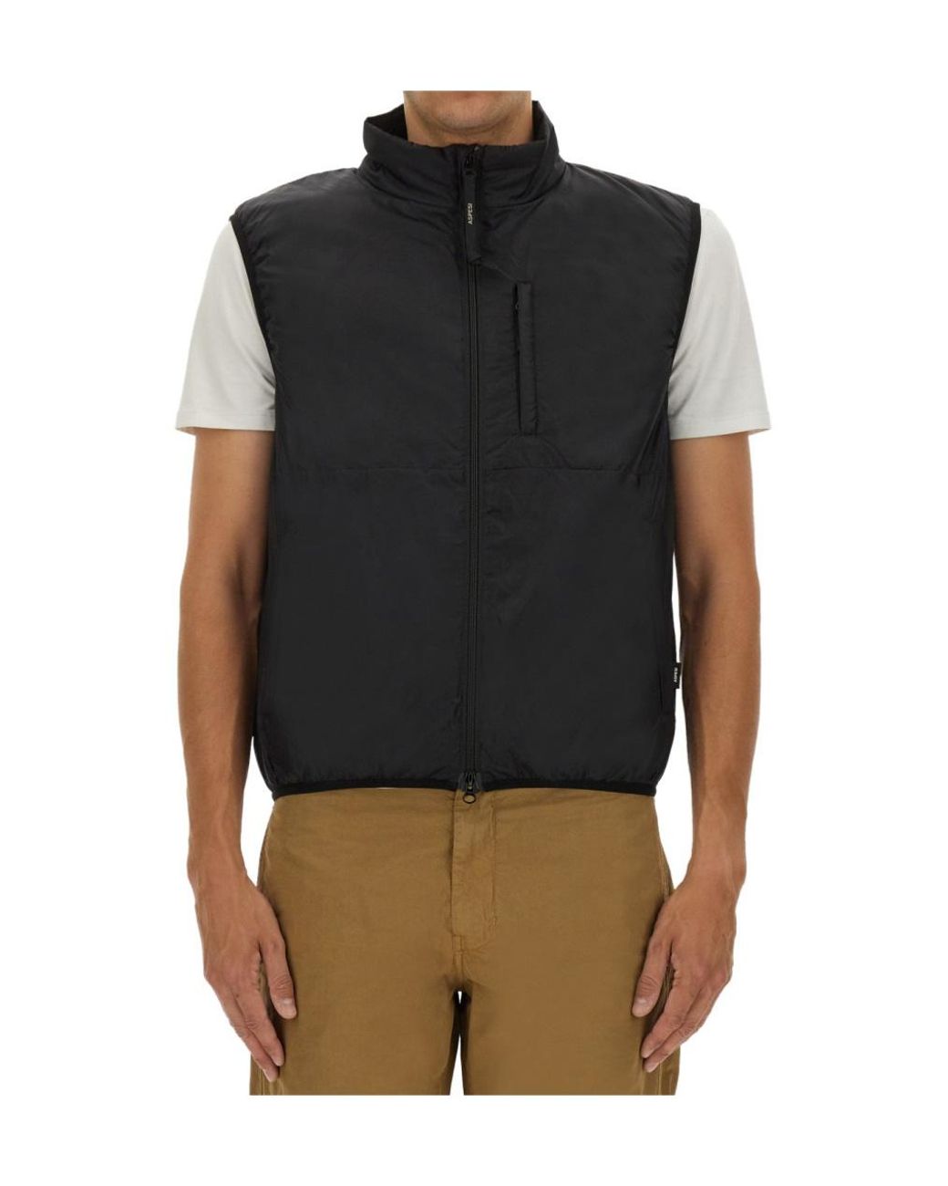Aspesi Black Jil Zip-Up Gilet for men