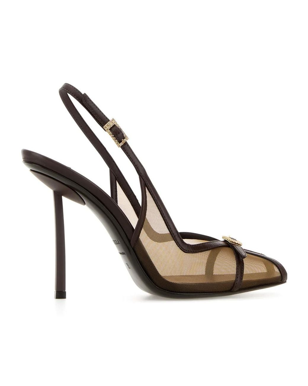 Le Silla Metallic Vittoria Crystal Slingback Sandals