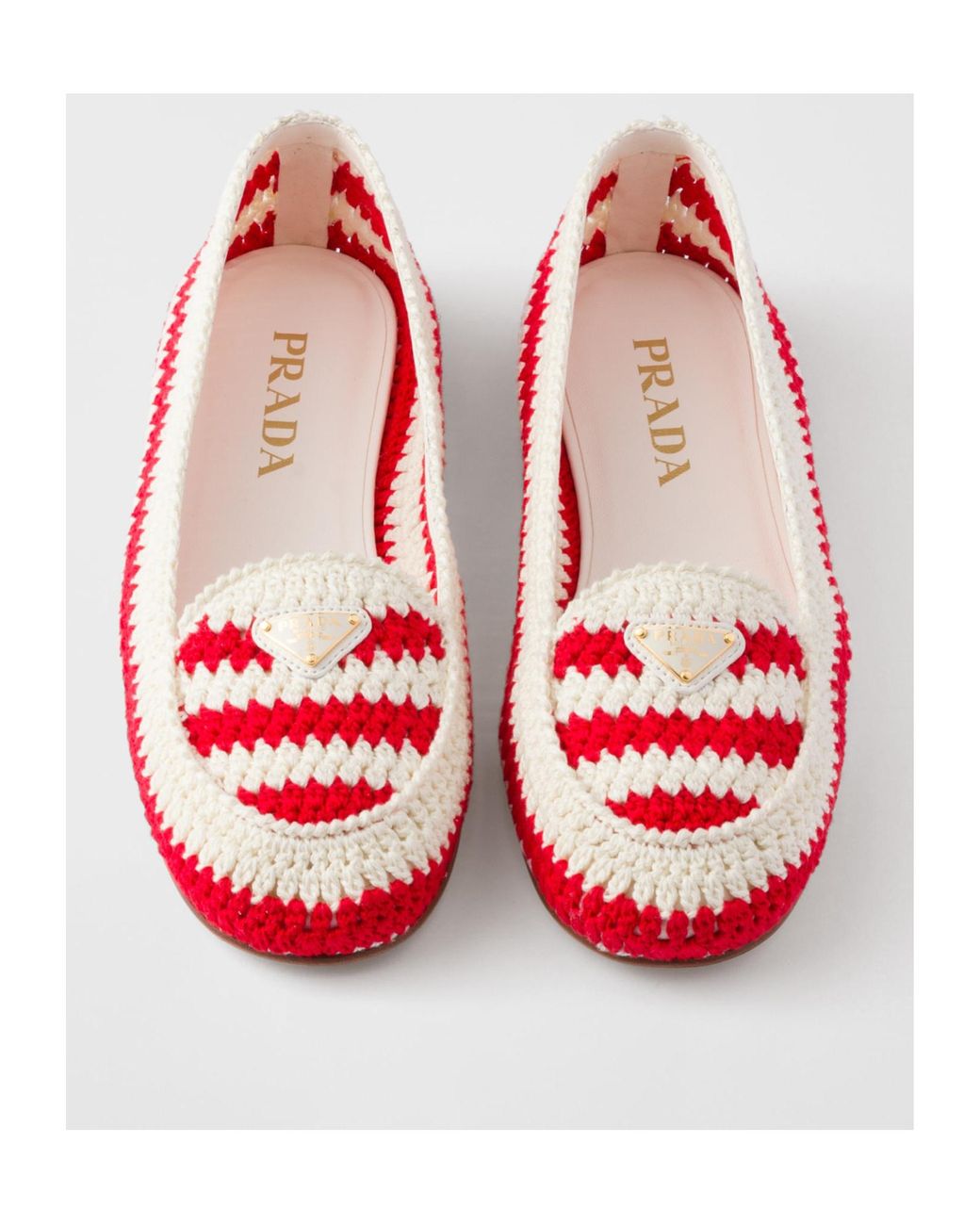 ローファー・オックスフォード PRADA Embroidered crochet loafers (1D496NF0052C2T F0008) Crochet loafers in black - Prada | Mytheresa