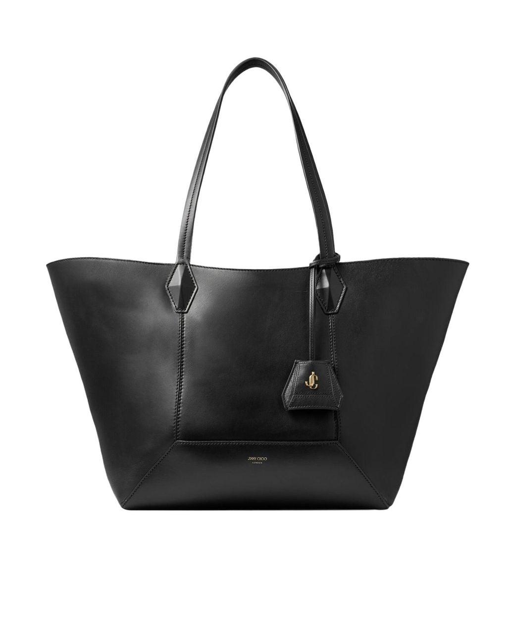 Jimmy Choo Black Diamond Logo Detailed Tote Bag